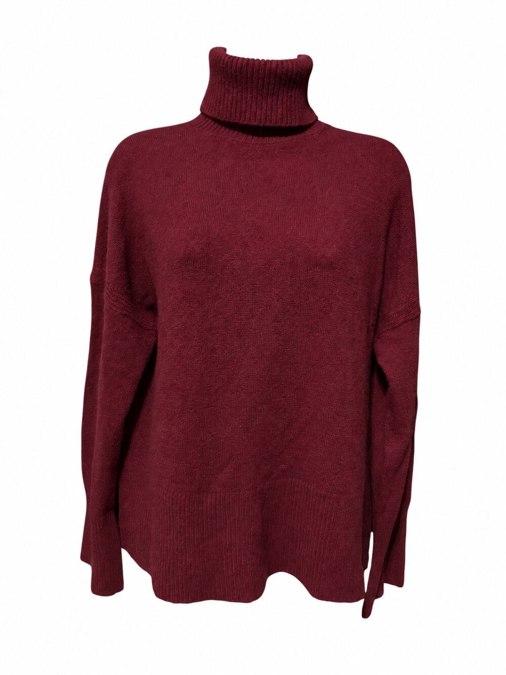 J. Crew Supersoft Burgundy Turtleneck Sweater Merino Alpaca Wool Blend NWT S